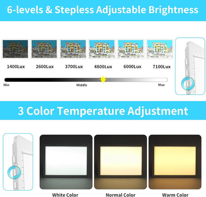 Phylosal Rechargeable A4 LED Light Pad with Built-in Stand, Magnetic Tracing Light Box for Drawing, Diamond Art Light Board with Side Button, Super Bright Light Table for Diamond Painting, Sketching