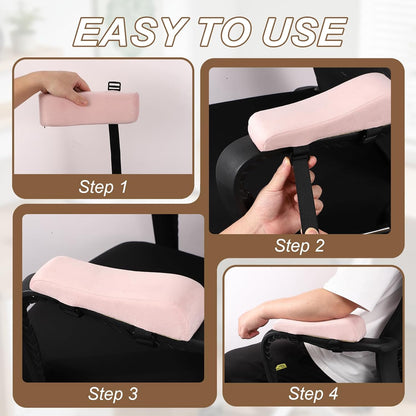 PATIKIL Office Chair Arm Pads, 1 Pair Office Chair Arm Cover Soft Office Chair Armrest Pads Elastic Memory Foam Cotton Removable Washable for Desk Computer Gaming, 25x10x7cm, Brown