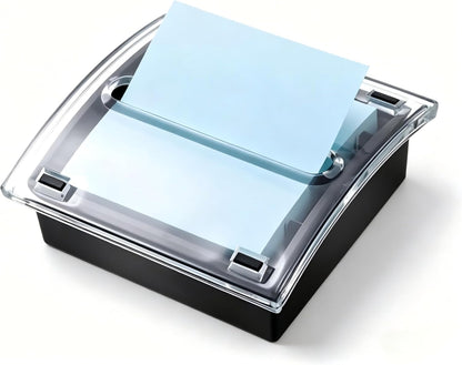 4 Pcs Pop up Sticky Notes Dispenser Sticky Note Holder Black Base Clear Top for 3 x 3 Inches Pad Holder for Acrylic Memo Organizer Fits Reminder School Office Home Store