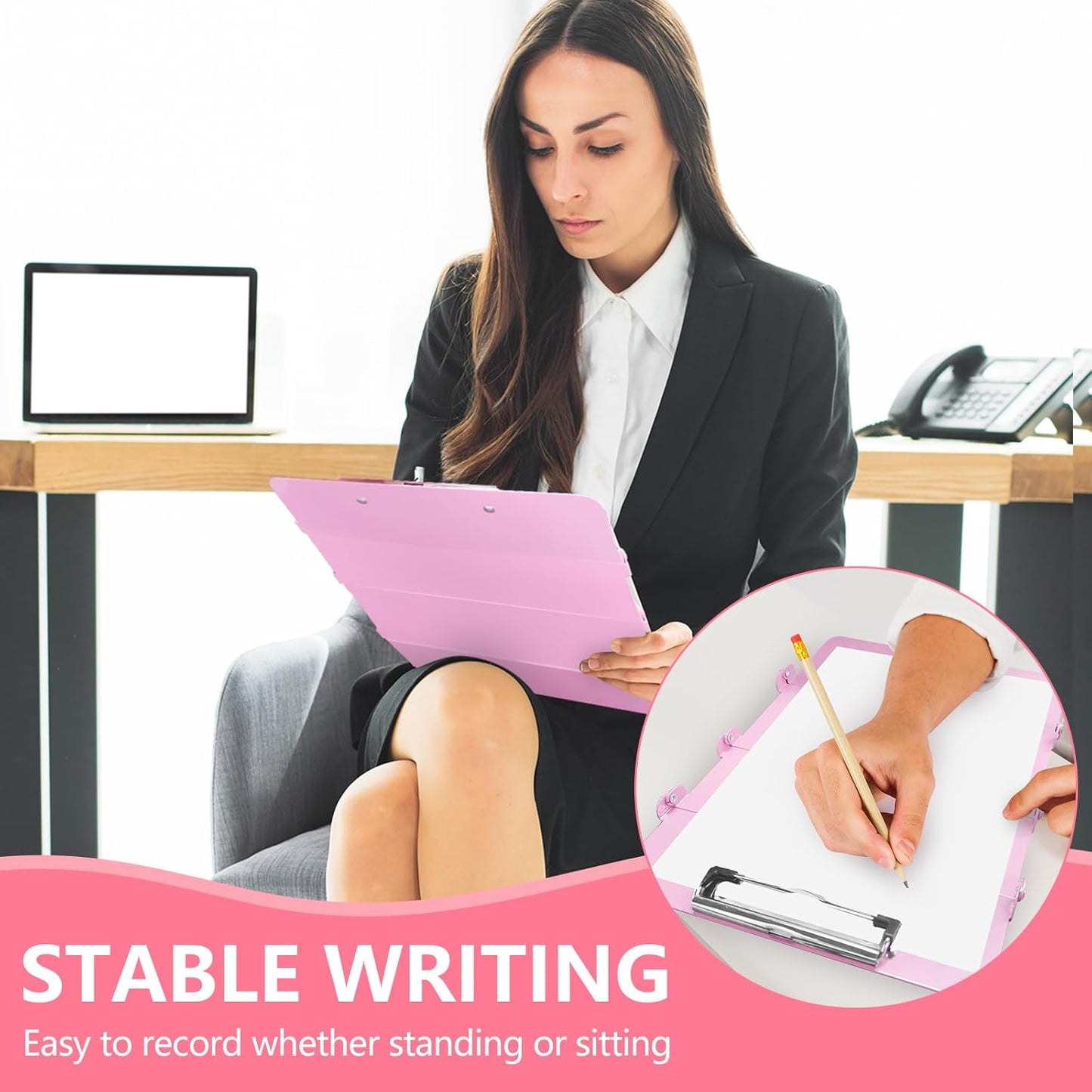 Nursing Clipboard Foldable-4 Layers Aluminum Nurse Foldable Clipboard Nursing Medical Edition Cheat Sheets, Pocket Size Pen Clip for Nurses Students School and Doctors-Pink
