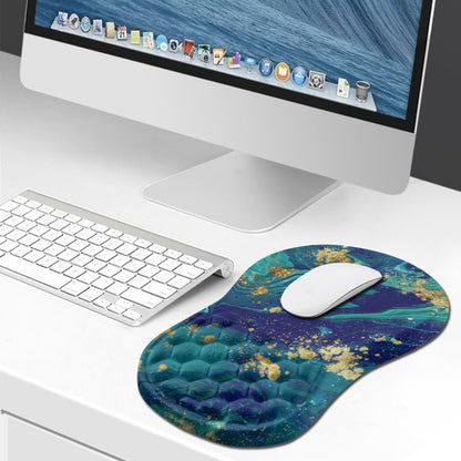 Hokafenle Ergonomic Mouse Pad Wrist Support, Wrist Rest Mousepad for Carpal Tunnel Pain Relief with Integrated Memory Foam Slope Massage Bulge (11.8x7.9 inch,Topographic Contour)