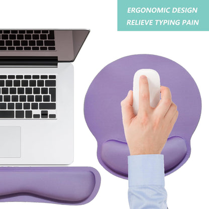 Keyboard Wrist Rest Pad Mouse Pad with Wrist Support Set of 3, Mousepad with Non-Slip Rubber Base, Ergonomic Memory Foam Mouse Wrist Cushion Support for Home Office Laptop Computer Gaming, Forest
