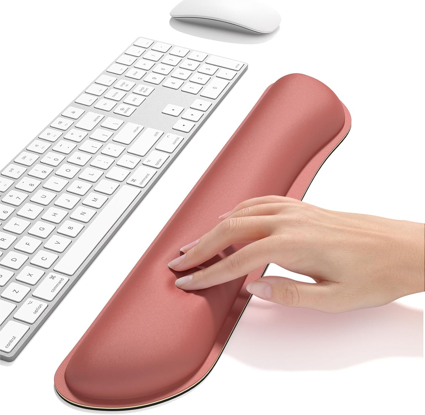 Dapesuom Enlarge Keyboard Wrist Rest, Memory Foam Keyboard Wrist Cushion for Computer Desk Mats Support, Pain Relief Ergonomic Mouse Pad Rests with Non-Slip Base for Gaming, Laptop, Radiant Orchid