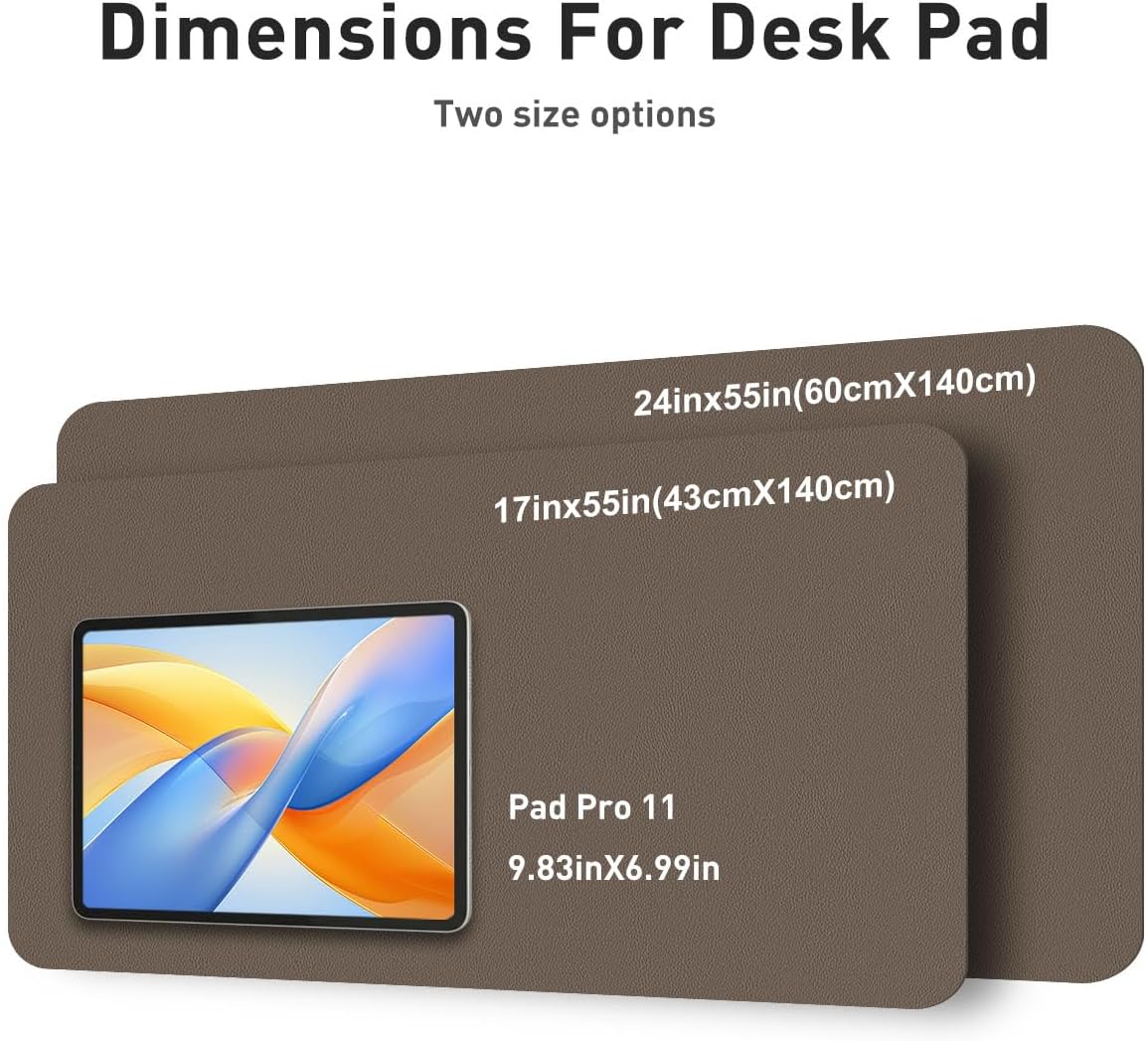 Aothia Leather Desk Pad Protector, Mouse Pad, Office Desk Mat, Non-Slip PU Leather Desk Blotter, Laptop Desk Pad, Waterproof Desk Writing Pad for Office and Home(Dark Blue,31.5" x 15.7") - Colors B