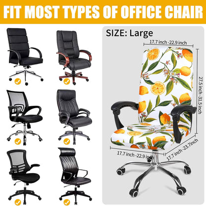 Smiry Stretch Printed Office Chair Armrest Covers, 2 Pcs Soft Fit Removable Washable Computer Desk Chair Arm Covers Protector, Black