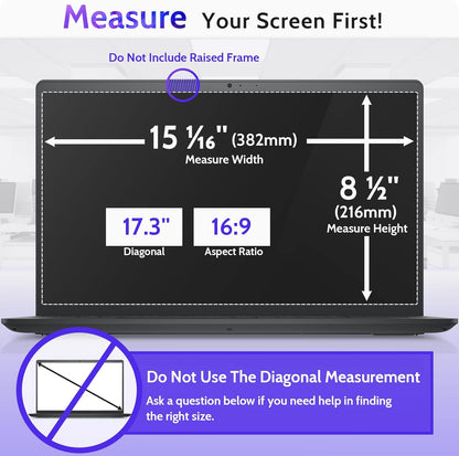 Peslv 15.6 Inch Laptop Privacy Screen Compatible With Lenovo Hp Dell Acer Asus Thinkpad Envy Xps, 16:9 Aspect Removable Anti Glare Blue Light Filter Protector, 15 In Computer Monitor Security Shield