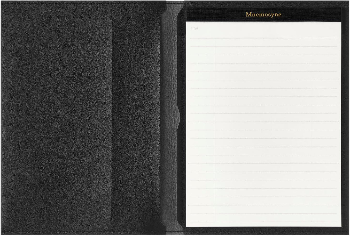 Maruman Mnemosyne Lined Notebook- Vertical A5, 5.83" x 8.27", 70 Sheets / 140 Pages, 7mm College Ruled With Center Line Journal, Perforated Pages & Wire-Bound to Lay Flat, Black, Made in Japan - Colors B