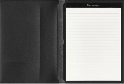 Maruman Mnemosyne Lined Notebook- Vertical A5, 5.83" x 8.27", 70 Sheets / 140 Pages, 7mm College Ruled With Center Line Journal, Perforated Pages & Wire-Bound to Lay Flat, Black, Made in Japan - Colors B