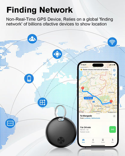 Smart Tracker Tag Item Finder 4Pack, Compatible with Apple Find My APP (iOS Only), IP67 Waterproof, Replaceable Battery, Suitable for Luggage, Bags, Wallets, Backpacks, Keys (weTag mini)