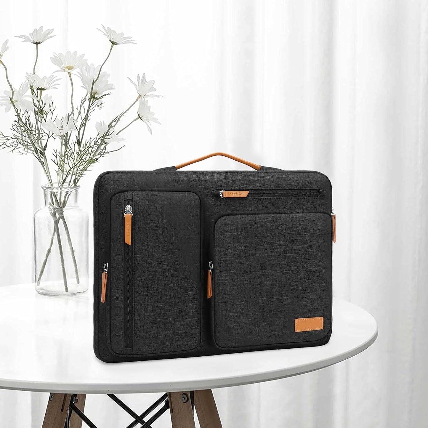 MOSISO 360 Protective Laptop Case 16 inch, 15-15.6 inch Laptop Sleeve Compatible with MacBook Pro 16, HP Acer Dell Lenovo ASUS, Side Open Carrying Case with 4 Zipper Pockets&Handle, Black