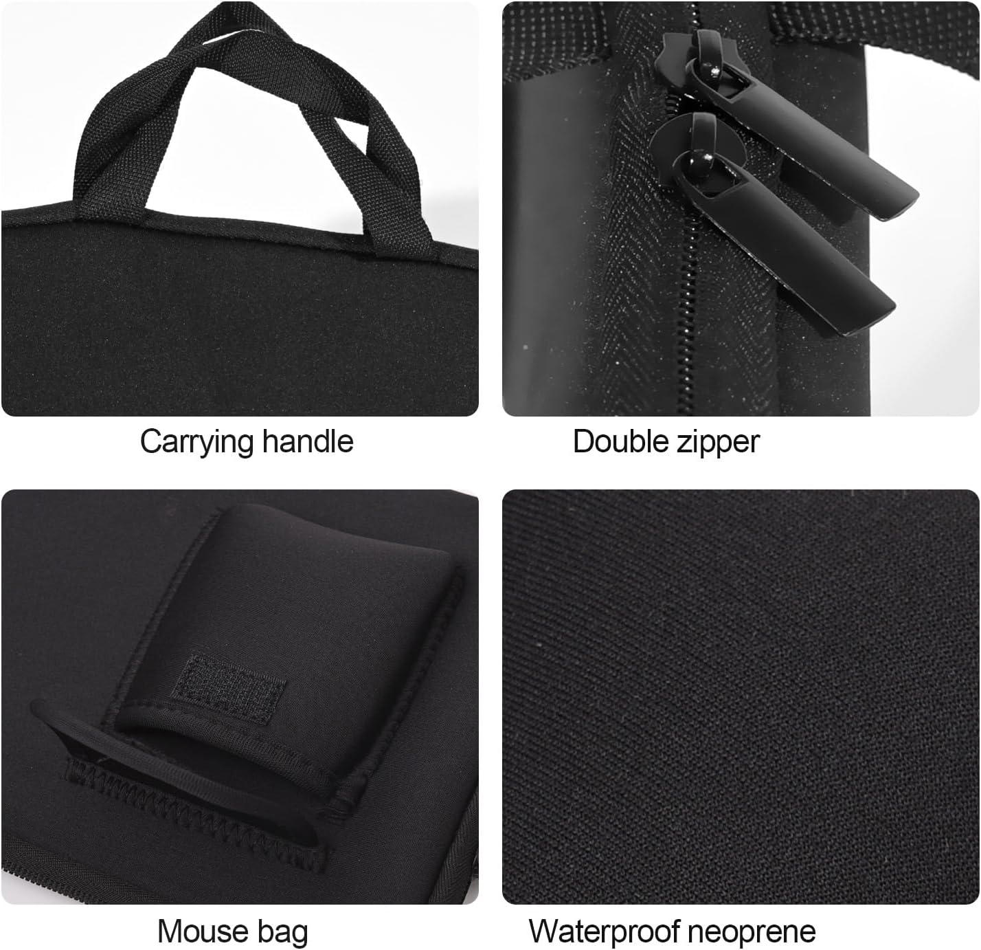 Travel Case for Logitech MK335 Wireless Computer Keyboards Mouse Combo, Neoprene Mouse Pouch and Cable Storage Bag, Keyboard Sleeve for Aula S99 Gaming Keyboard (Black)