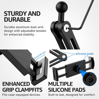 Urmust Tablet Stand for Desk, Adjustable iPad Holder for Bed, 360° Rotation, Sturdy Aluminum Tablet Arm Mount for 4.7"-15.6" iPad Pro/Air/Mini, iPhone, Galaxy Tab, for Kitchen, Work, Video Call