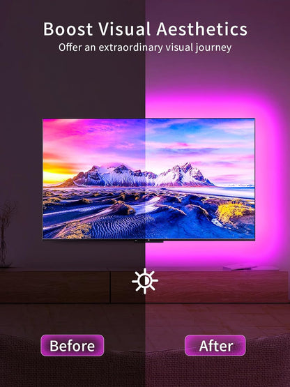 KANTUTOE LED Lights for TV, 16.4ft LED Lights for 45-75 Inch TVs, RGB TV Backlight Behind, Music Sync Bluetooth APP & Remote Control Strip Lights USB Powered for Bedroom, Gaming, Home Décor