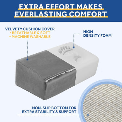 Foot Rest for Under Desk at Work, Adjustable Footrest for Office Chair & Gaming Chair,Ergonomic Footrest Pillow Desk Foot Stool with Washable Cover for Home, Airplane, Travel (Black)