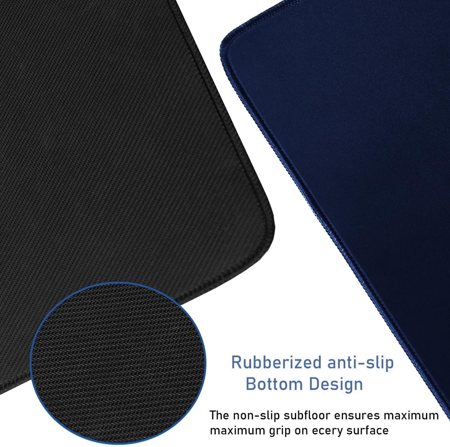 Large Extended Gaming Mouse Pad with Stitched Edges, (31.5X15.7In) Durable Non-Slip Natural Rubber Base, Waterproof Computer Keyboard Pad Mat for Esports Pros/Gamer/Desktop/Office/Home-Black
