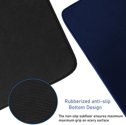 Large Extended Gaming Mouse Pad with Stitched Edges, (31.5X15.7In) Durable Non-Slip Natural Rubber Base, Waterproof Computer Keyboard Pad Mat for Esports Pros/Gamer/Desktop/Office/Home-Black
