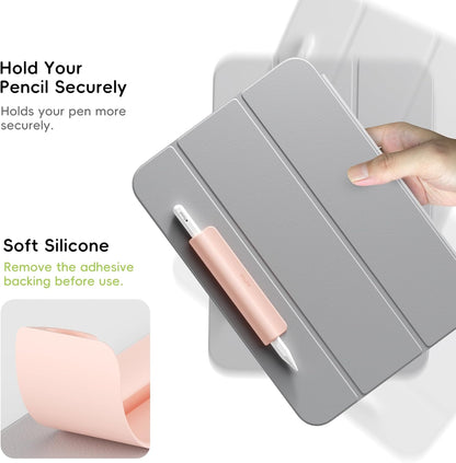 ELETIUO Silicone Pencil Holder Sleeve,Compatible with Apple Pencil (USB-C),Apple Pencil 1st/ 2nd Generation,Strong Adhesive Sticky Attached to iPad Case for Stylus Pens,Black