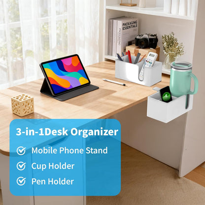 Deeper Desk Cup Holder, OOKUU Anti-Spill Cup Holder for Desk or Table, Sturdy and Durable, Easy to Install, Enough to Hold Coffee Cups, Water Bottles, Gaming PC Office Accessories, Black
