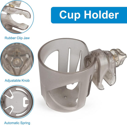 Accmor Stroller Cup Holder, Universal Cup Holder for Stroller Walker Bike, 360° Rotatable Large Caliber Designed Bottle Holder for Stroller, Bike, Wheelchair, Scooter