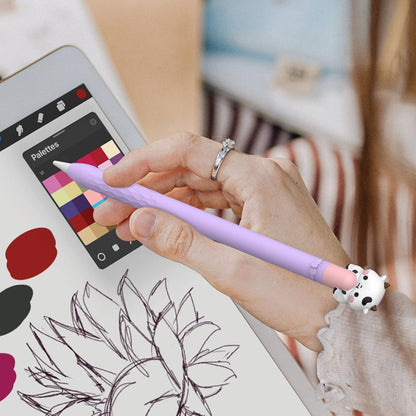 NIUTRENDZ Cute Bear Apple Pencil Case for Apple Pencil 2nd Generation Case Silicone Protective Cover Sleeve Skin Accessories (Brown, Apple Pencil 2nd Generation)