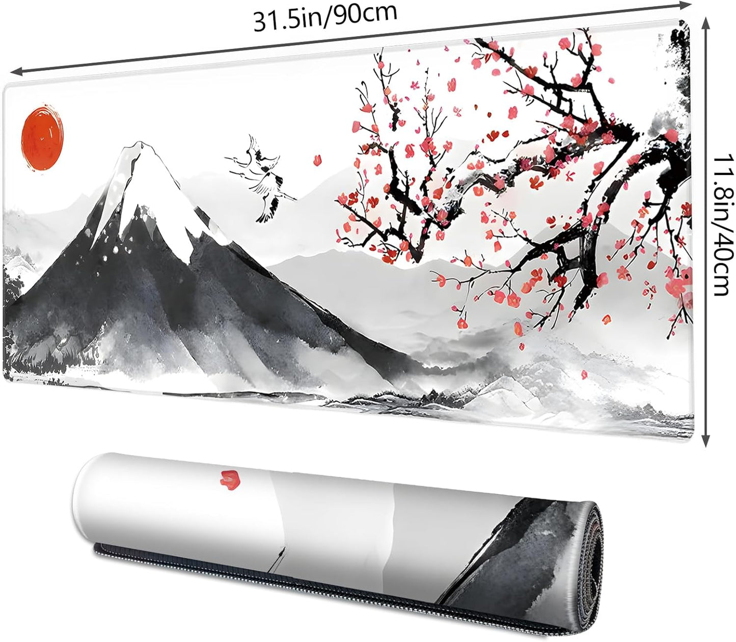 Galdas Mouse Pad For Gaming,Forest Background Pattern XXL XL Large Mouse Mat Long Extended MousePad Desk Mat Non-Slip Rubber Mice Pads Stitched Edges Thin (31.5 x 11.8 x 0.12 Inches) Tree