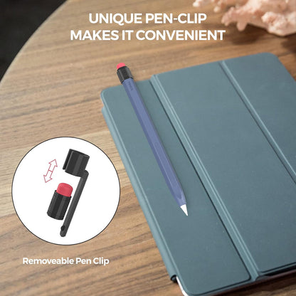 TRONWIN iPencil Case Sleeve Silicone Protective Cover Perfect Grip Skin Classic Design with Sturdy Clip Compatible with Apple Pencil 2nd Generation (Classic)