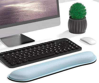 Dapesuom Enlarge Keyboard Wrist Rest, Memory Foam Keyboard Wrist Cushion for Computer Desk Mats Support, Pain Relief Ergonomic Mouse Pad Rests with Non-Slip Base for Gaming, Laptop, Radiant Orchid