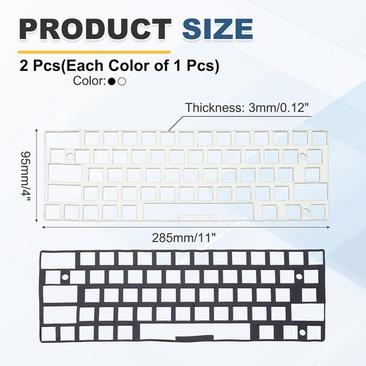PATIKIL 5 x 17 Inch Keyboard Foam, 2Pcs 104/108 Layout Keyboard Sound Dampening Foam Pad Gasket Switches Dampener for Mechanical Key Boards, Black/White