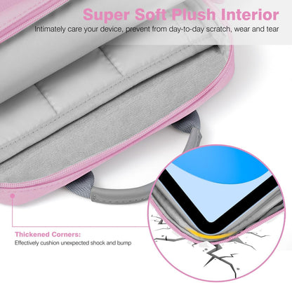Dadanism 9-11 Inch Tablet Sleeve Bag Carrying Case with Shoulder Strap for iPad (A16) 11", iPad 10th Gen 10.9", iPad Air M4/Pro M5 11", iPad 9/8/7th 10.2", Galaxy Tab A11+ Plus 11", Cloudy Pink