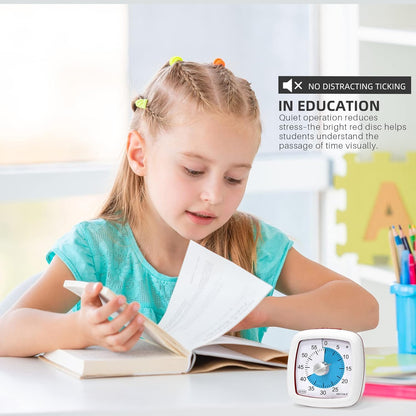 Secura 60-Minute Visual Timer, Silent Study Timer for Kids and Adults, Time Clocks, Time Management Countdown Timer for Teaching (Black & Cloud)