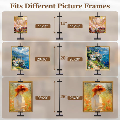 1pcs Adjustable Tabletop Easel Stand for Picture Frames, Picture Easels for Display, Gold Easel, Picture Frame Stand, Adjustable Art Easel.(18inch,Black)