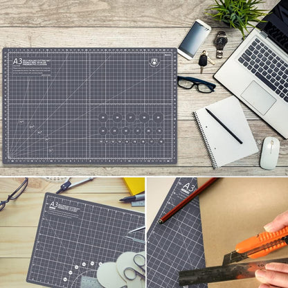 HEADLEY TOOLS 18" x 24" Thickened Self Healing Cutting Mat, A2 Rotary Cutting Sewing Mat for Crafts, Double Sided 5-Ply Table Cutting Board for Fabric Quilting Leather Arts Hobby Project, Grey/Black