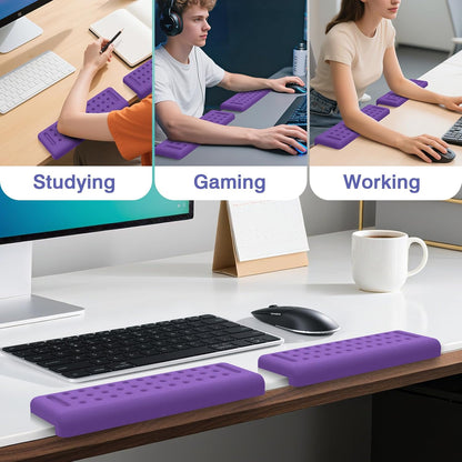 L-Shaped Desk Edge Cushion, 2 PCS Elbow Rest for Desk with Ergonomic Support, Memory Foam Elbow Pad & Arm Rest for Palm, Wrist & Forearm, Non-Slip & Separate Design, Office & Home, Black