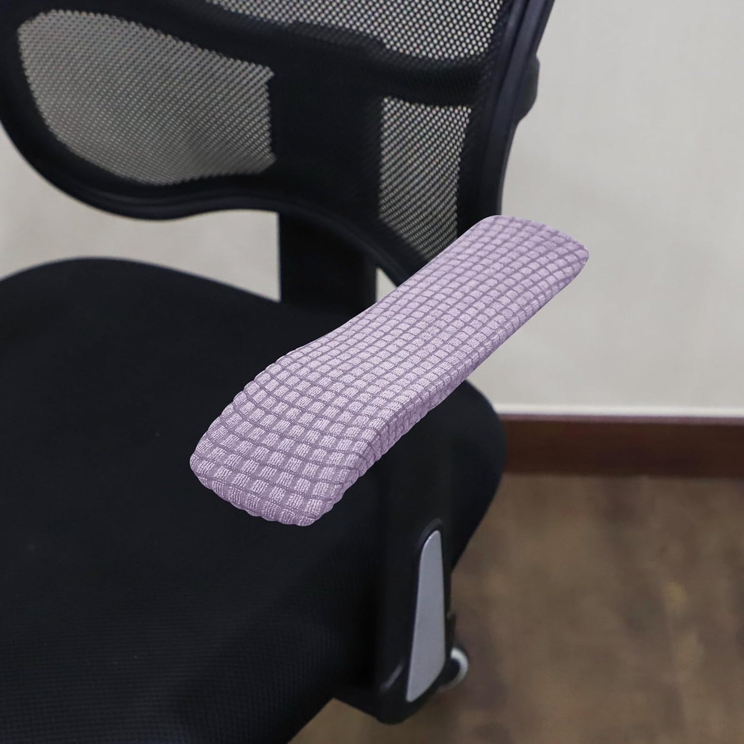 FORCHEER Office Chair Armrest Covers 12-15 Inch Velvet Elastic Black Arm Rest Covers for Desk Computer Chairs Washable