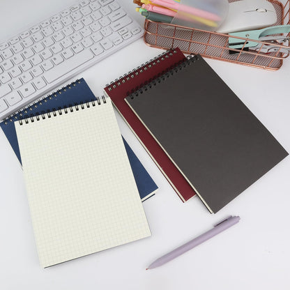 4 Pack Graph Paper Notebook, A5 Top Wirebound Grid Spiral Notebook 5.8" x 8.3",60 Sheets,5mm x 5mm Grid Paper,Grid Notepad for Students, Math, Engineering (4 Colors)