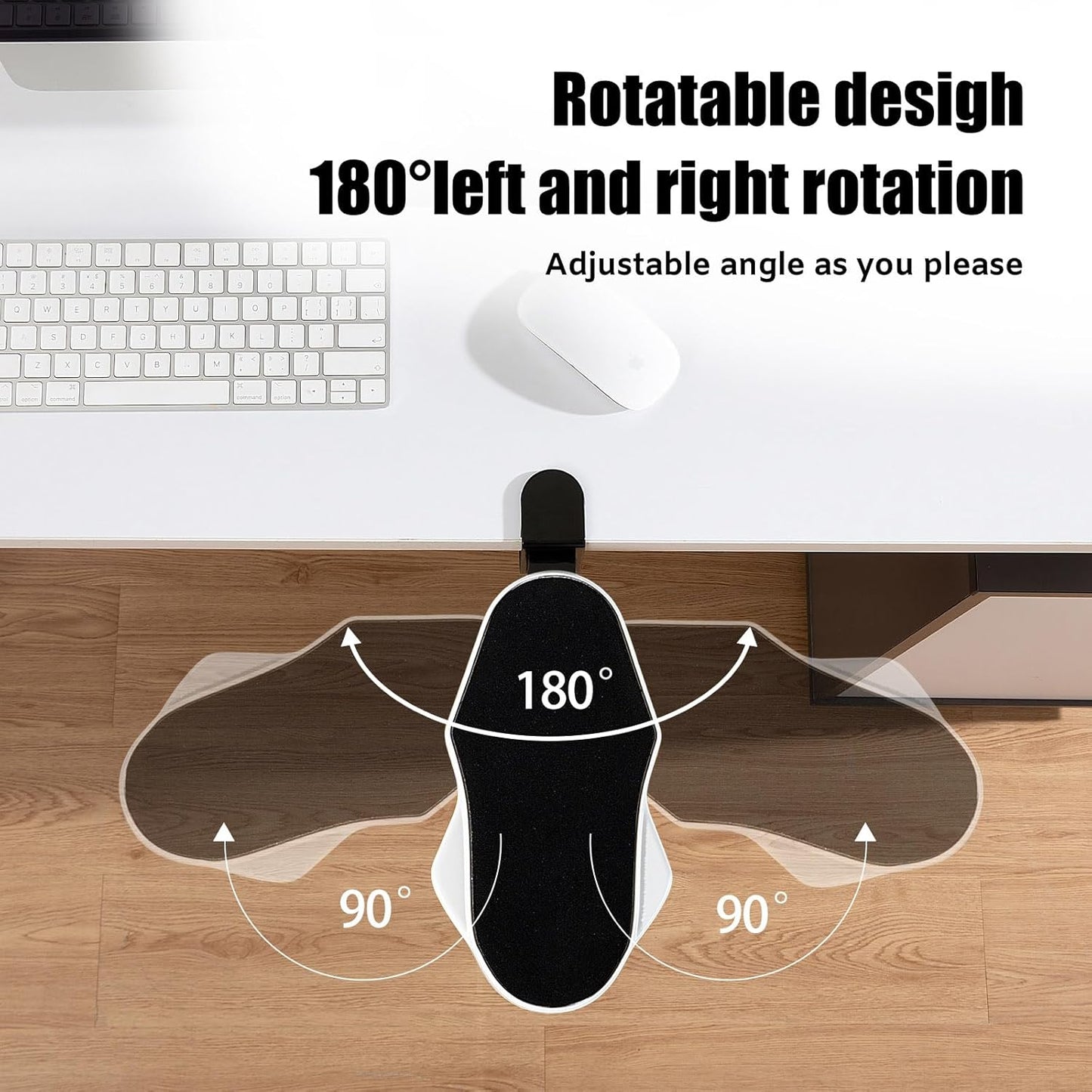 Computer Arm Rest for Desk, 180° Adjustable Rotating Desk Extender Tray, 90° Foldable Elbow Arm Support, Ergonomic Desk Arm Wrist Rest Shelf for Home and Office
