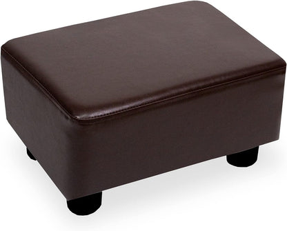 CAROLMADE Small Foot Stool Ottoman Footstool with Legs Under Desk Footrest for Living Room Bedroom and Office, Soft Ivory White