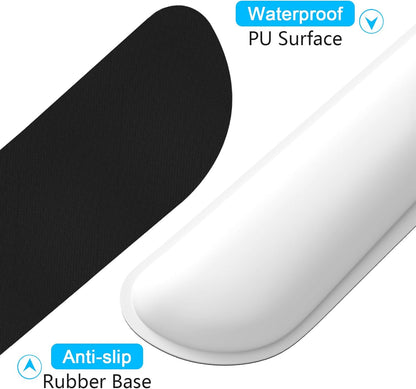 Dapesuom Mouse Wrist Rest, Ergonomic Memory Foam Mouse Wrist for Computer Desk Mats Support, PU Leather Hand Rest Pad Cushion for Gaming, Laptop, Men, Women, Pain Relief & Easy Typing, Black