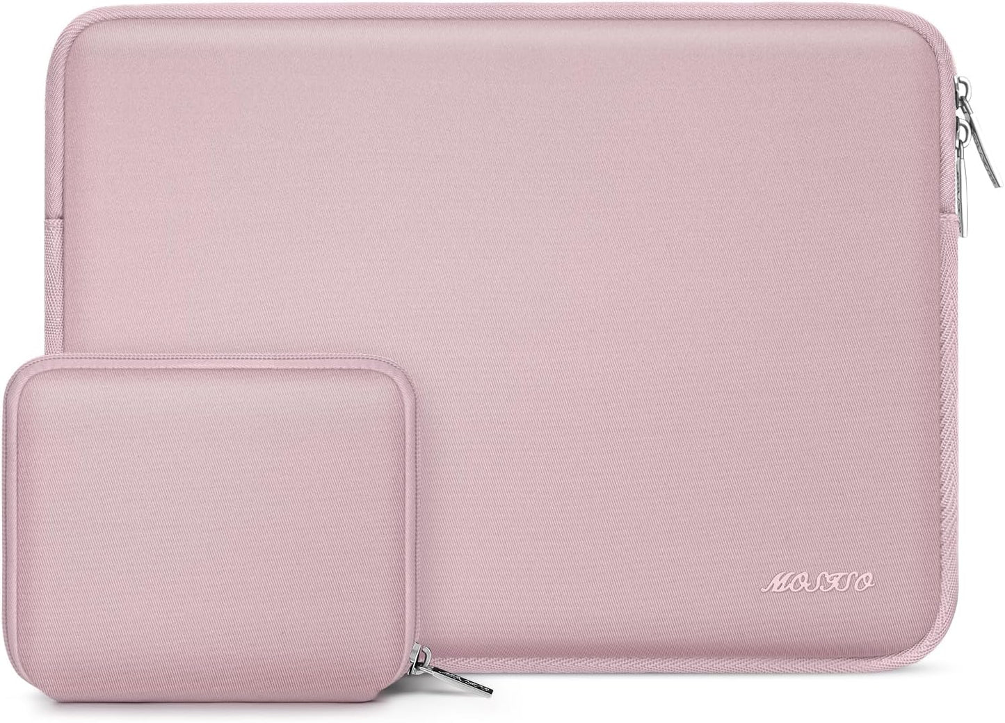 MOSISO Laptop Case 13.3 inch, 13-13.3 inch Laptop Sleeve Bag Compatible with MacBook Air/Pro 13/Pro 14 M5 M4 M3 M2 M1, HP Dell ASUS Lenovo, Neoprene Computer Sleeve Bag with Small Case, Baby Pink - Colors A