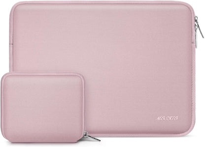 MOSISO Laptop Case 13.3 inch, 13-13.3 inch Laptop Sleeve Bag Compatible with MacBook Air/Pro 13/Pro 14 M5 M4 M3 M2 M1, HP Dell ASUS Lenovo, Neoprene Computer Sleeve Bag with Small Case, Baby Pink - Colors A