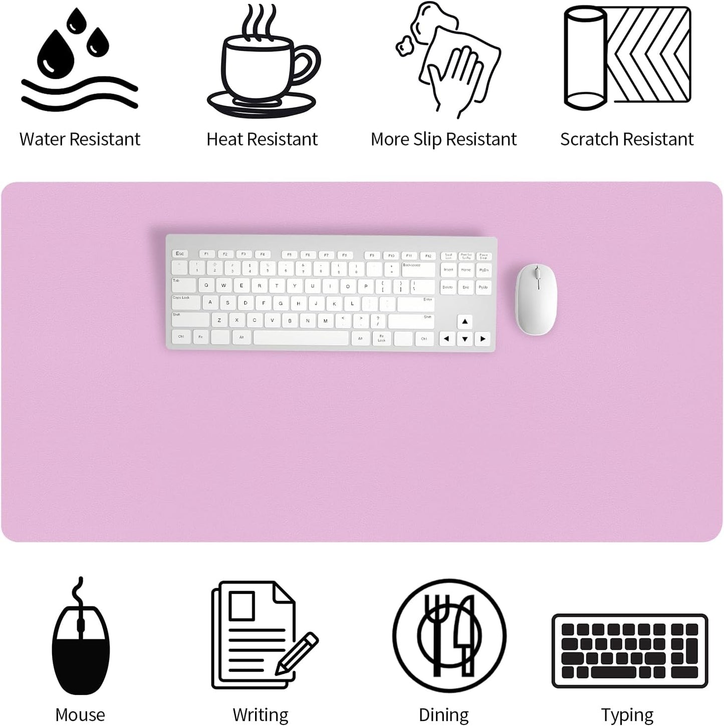 Bloss Leather Desk Pad and Keyboard Wrist Rest, Large Mouse Pad + Keyboard Pad+Mouse Wrist Support, Non-Slip Desk Mat Protector for Office, Home(31.5×15.7 Inches,Beige) - Colors B