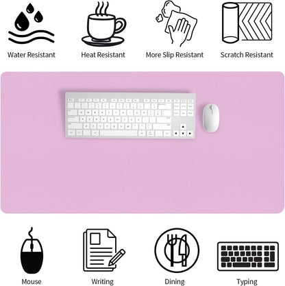 Bloss Leather Desk Pad and Keyboard Wrist Rest, Large Mouse Pad + Keyboard Pad+Mouse Wrist Support, Non-Slip Desk Mat Protector for Office, Home(31.5×15.7 Inches,Beige) - Colors B