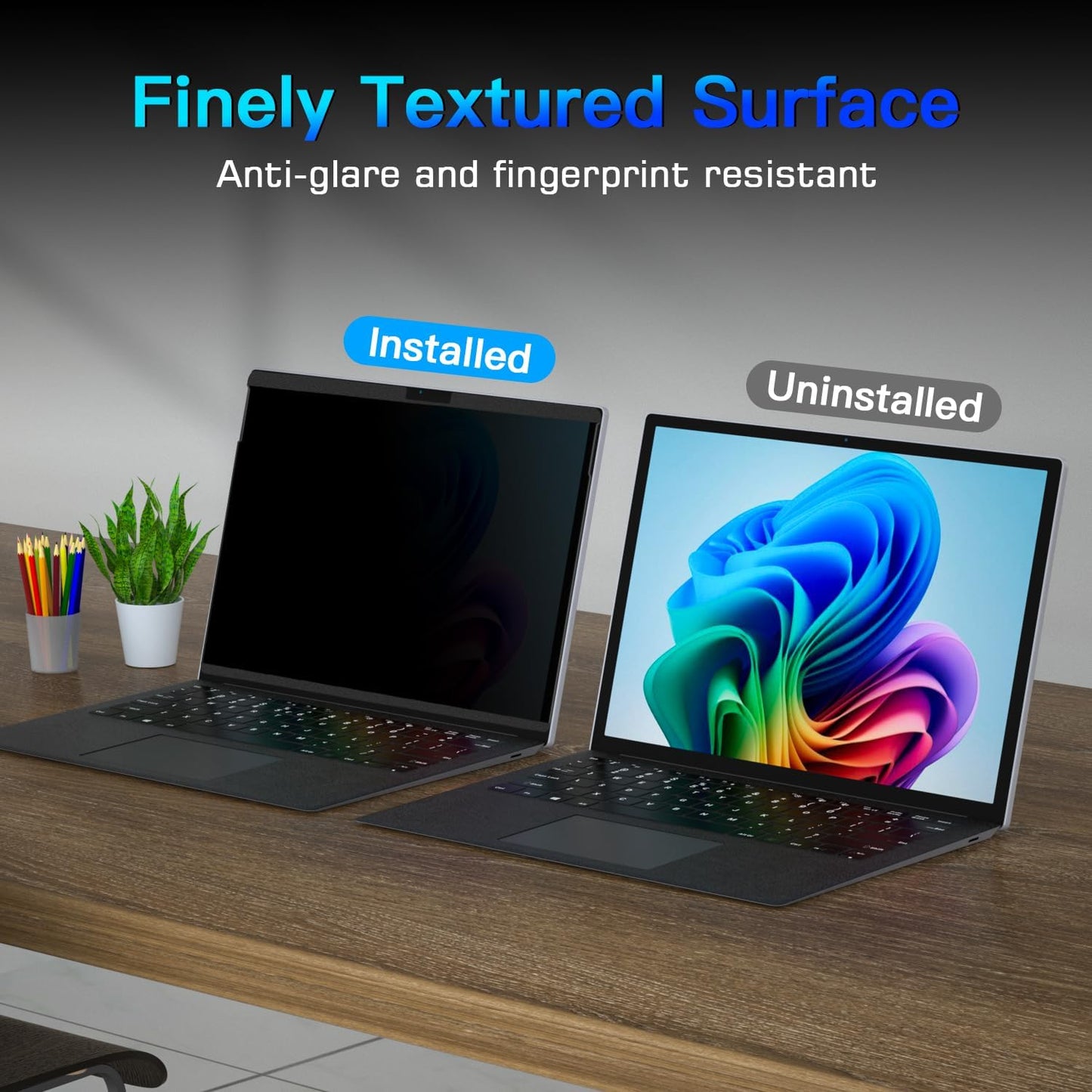 PYS Magnetic Privacy Screen for Microsoft Surface Laptop 7 13.8 Inch - Anti-Spy, Matte Finish Anti-Glare Screen Protector, Blue Light Filter, Easy Install & Detach, Scratch-Resistant