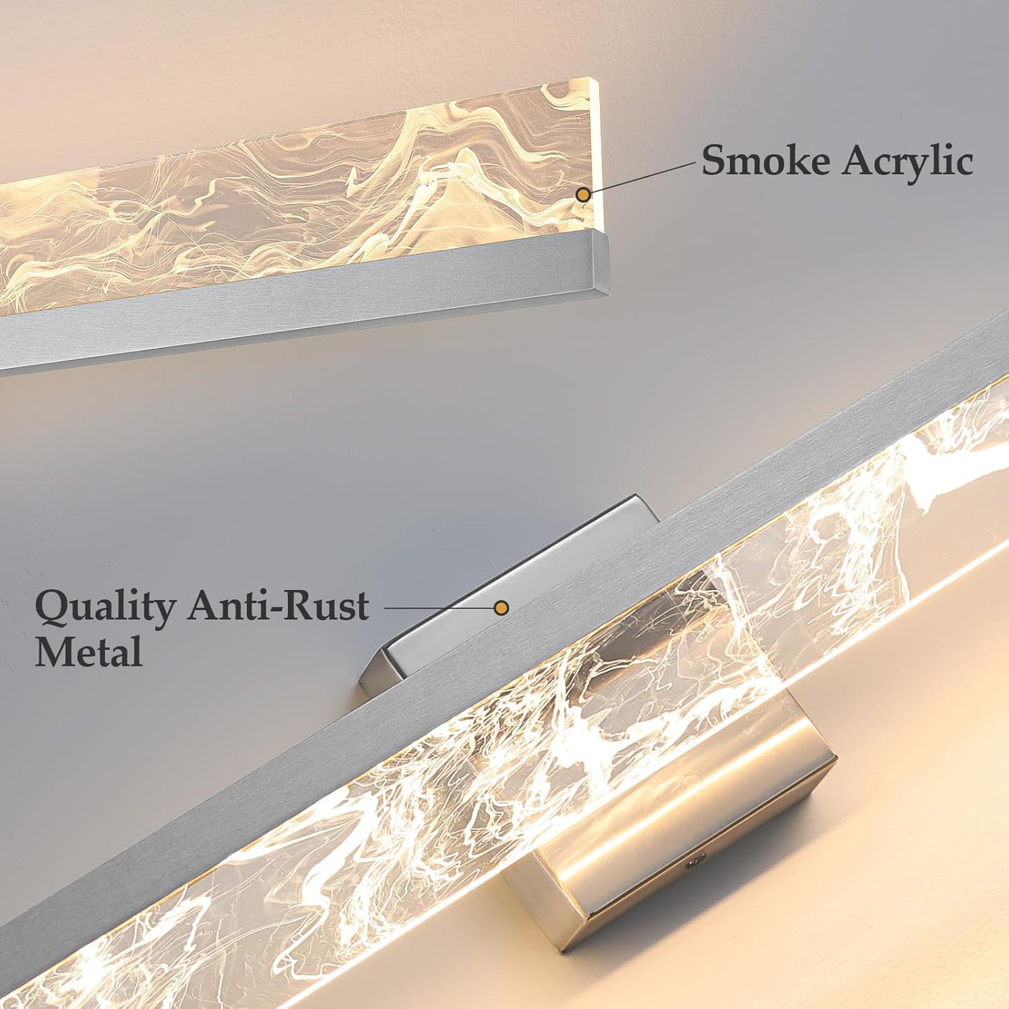 AIJIASI 39-Inch Brushed Gold Vanity Light Fixture, 28W Dimmable LED Modern Light Bar for Bathroom Mirror, Restroom, Bedroom (3000K)