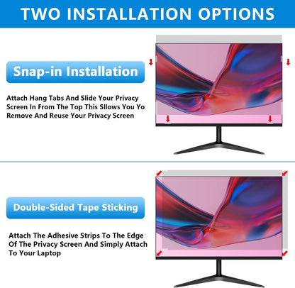 2 Pack Magnetic Hanging Computer Privacy Screen 24 Inch for 16:9 Widescreen Monitor, Removable Privacy Screen Anti Glare Blue Light Computer Screen Privacy Shield, Anti-Scratch 24in Protector Film