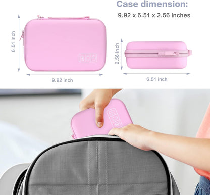 MOSISO Electronic Organizer Travel Case Compatible with MacBook Power Adapter, Compatible with Magic Mouse & Pencil, SD Card, USB Flash Disk with 4 Modular Insert & 2 Cable Tie & Snap Hook, Black