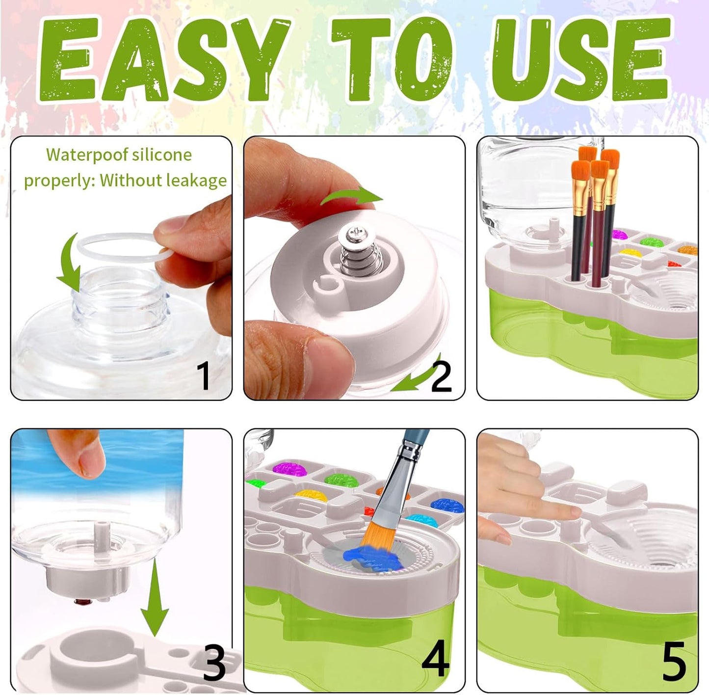 Paint Brush Cleaner, Multifunctional Acrylic Face Paint Brush Washing Station Brush Water Cup for All Purpose Oil Watercolor Painting Artist Professional Kit,Gift Art Supplies for Kid Adult