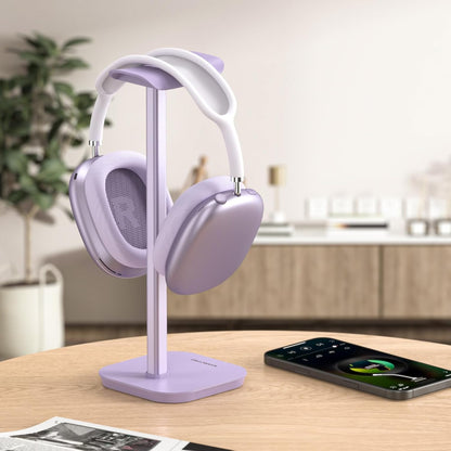 Headphone Stand, Desktop Headset Holder Heavy Base Desk Earphone Stand Aluminum Gaming Headset Hanger Rack Compatible with AirPods Max, AirPods Pro, Sony, Beats, Bose, Razer (White)