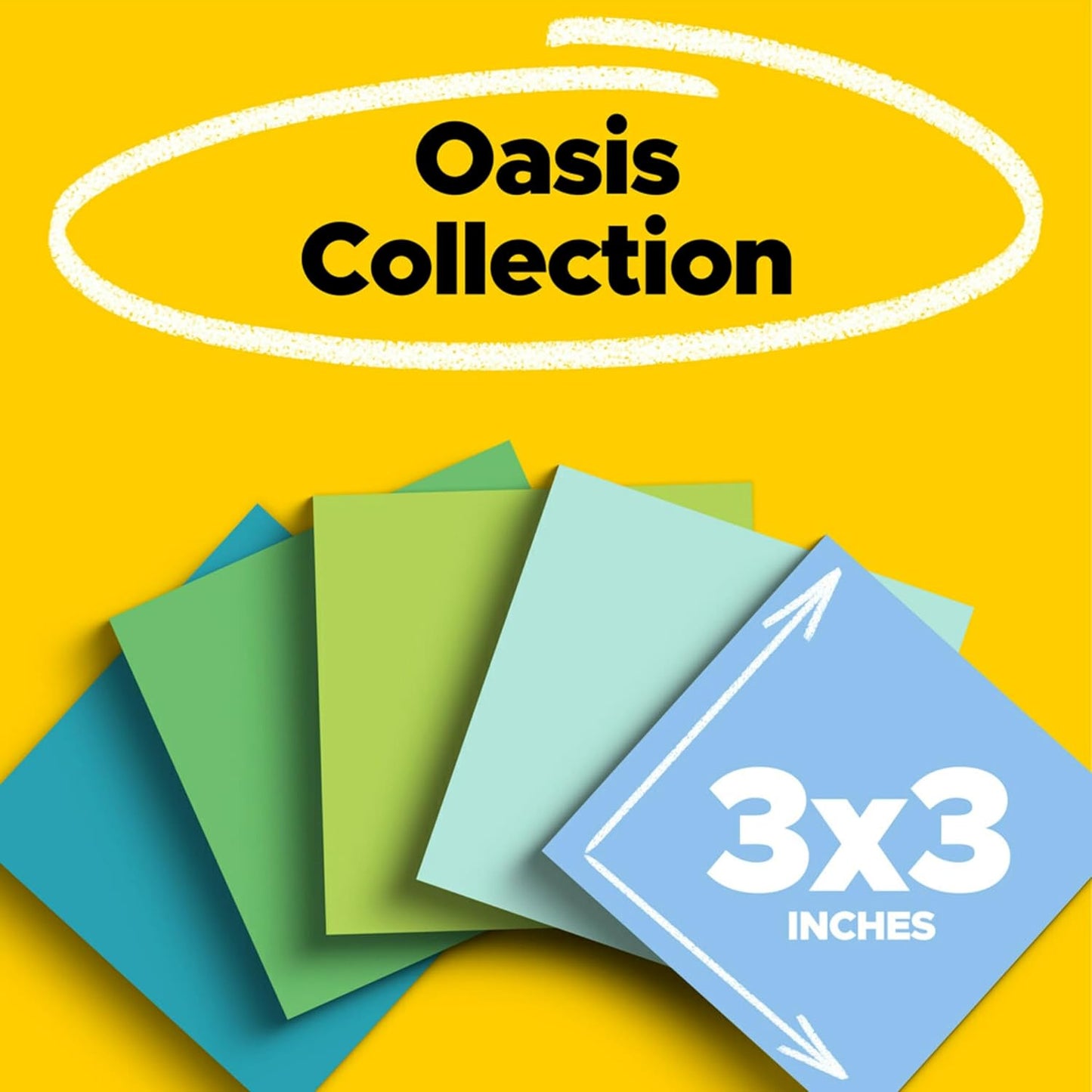Post-it 100% Recycled Paper Super Sticky Notes, 3 in. x 3 in., 5 Pads, 70 Sheets per Pad, Wanderlust Pastels, School Supplies and Office Products