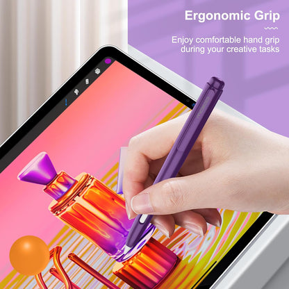 MoKo Holder Case Compatible with Apple Pencil 2nd Generation, Retractable Protective Apple Pencil Cover with Sturdy Clip, Hard PC Apple Pencil Case, Support Double-Tap, Dark Purple